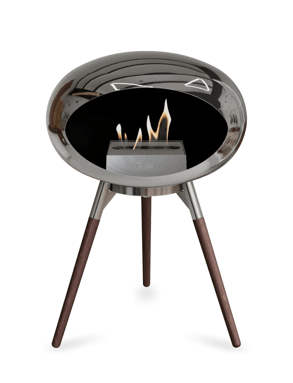 Le Feu - Dome Chromed Silver Ground Wood Low - Fireplace - Viva Alfresco