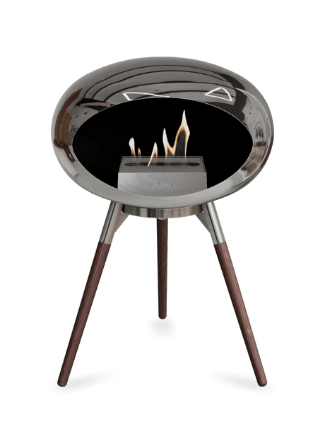 Le Feu - Dome Chromed Silver Ground Wood Low - Fireplace - Viva Alfresco