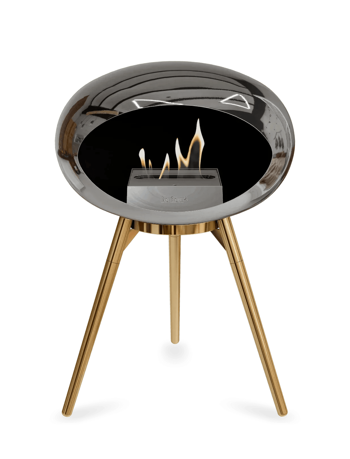 Le Feu - Dome Chromed Silver Ground Wood Low - Fireplace - Viva Alfresco