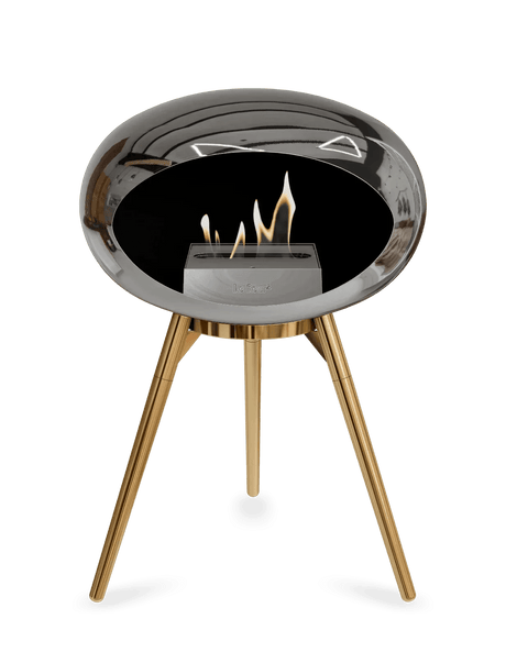 Le Feu - Dome Chromed Silver Ground Wood Low - Fireplace - Viva Alfresco