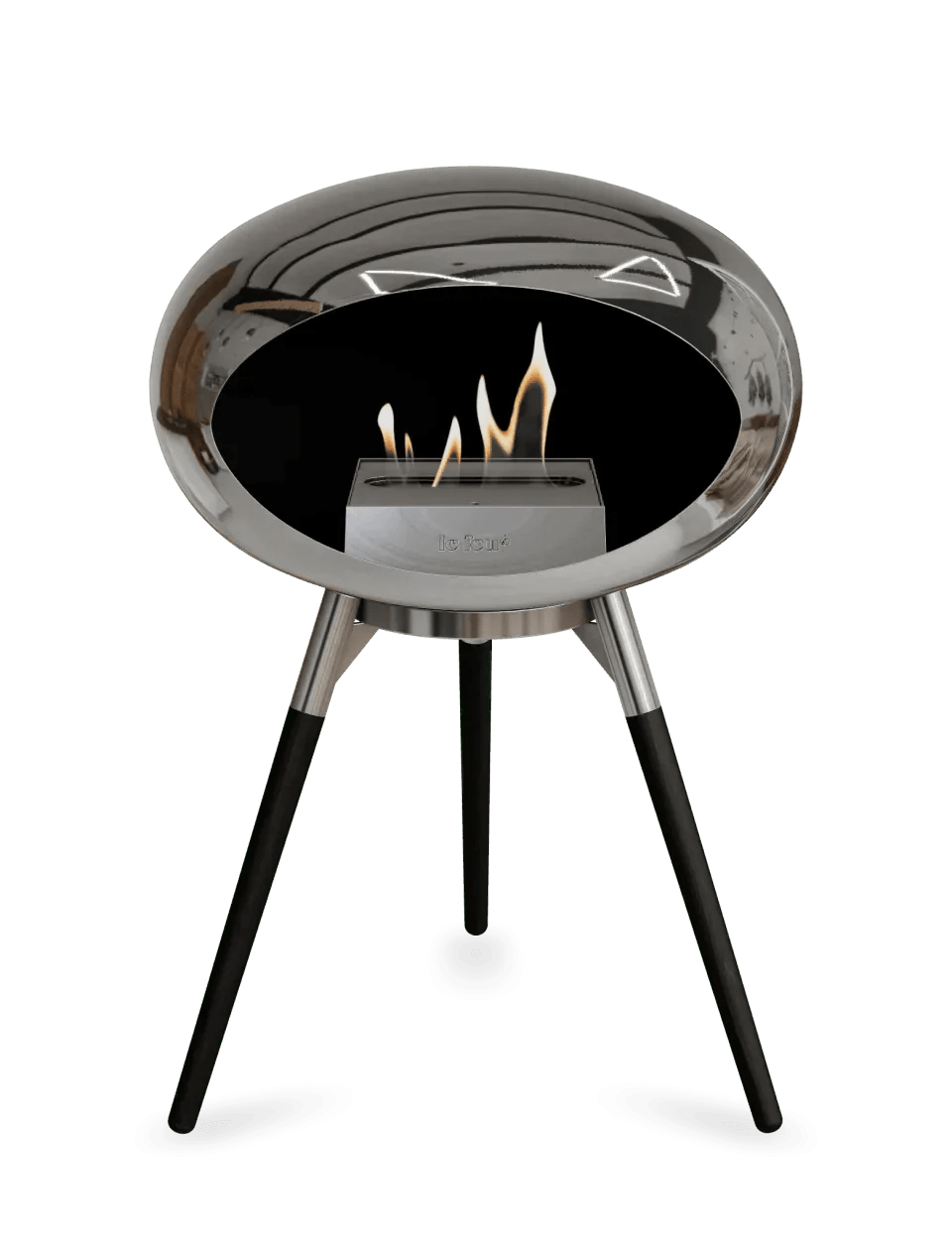 Le Feu - Dome Chromed Silver Ground Wood Low - Fireplace - Viva Alfresco