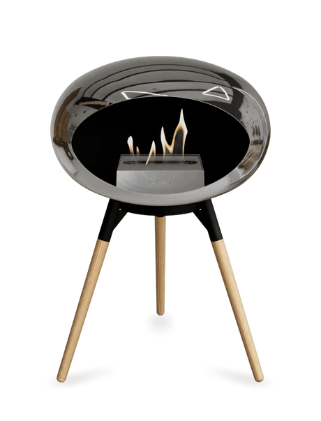 Le Feu - Dome Chromed Silver Ground Wood Low - Fireplace - Viva Alfresco