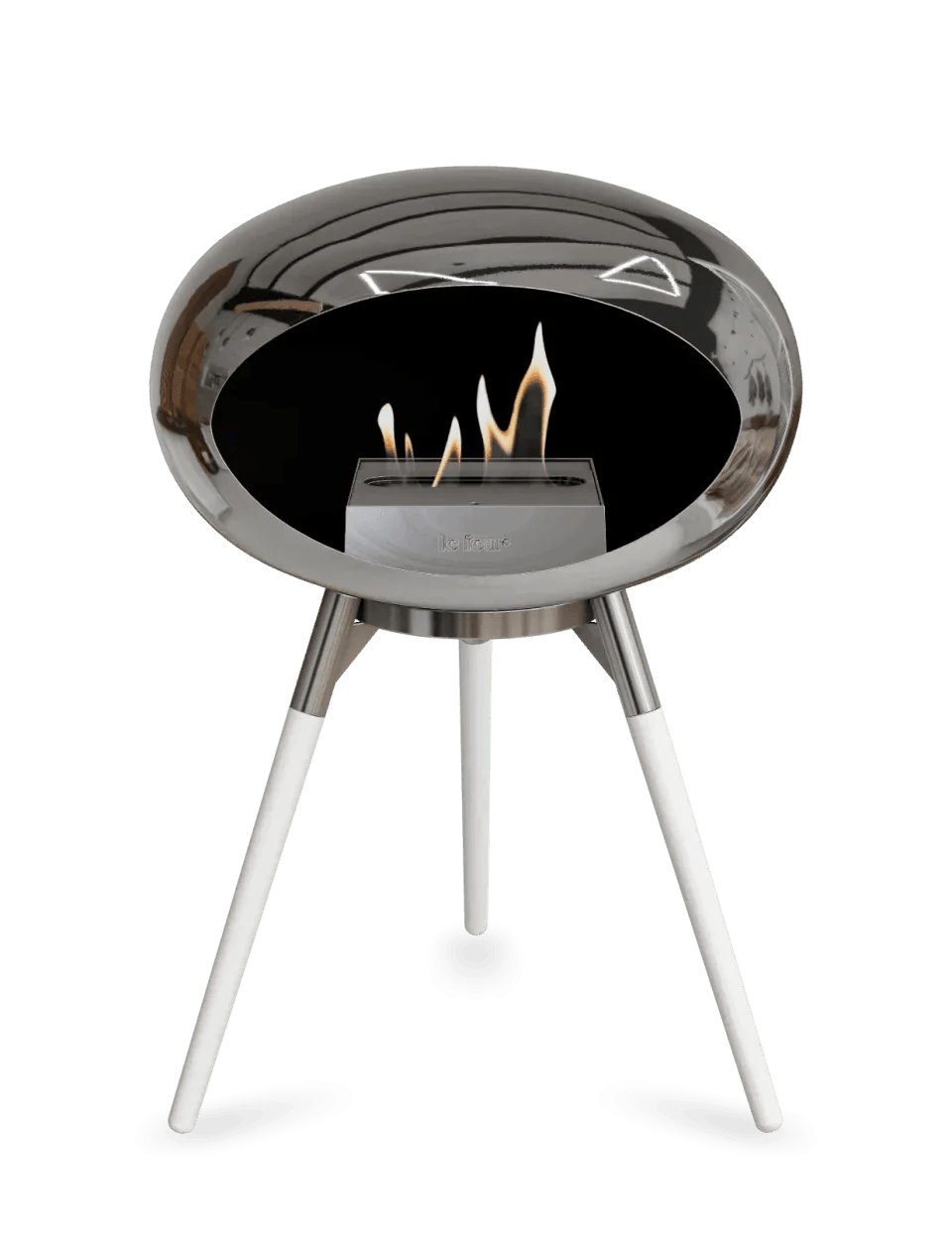 Le Feu - Dome Chromed Silver Ground Wood Low - Fireplace - Viva Alfresco