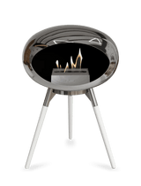 Le Feu - Dome Chromed Silver Ground Wood Low - Fireplace - Viva Alfresco