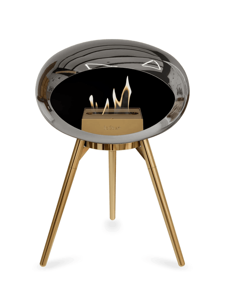 Le Feu - Dome Chromed Silver Ground Wood Low - Fireplace - Viva Alfresco