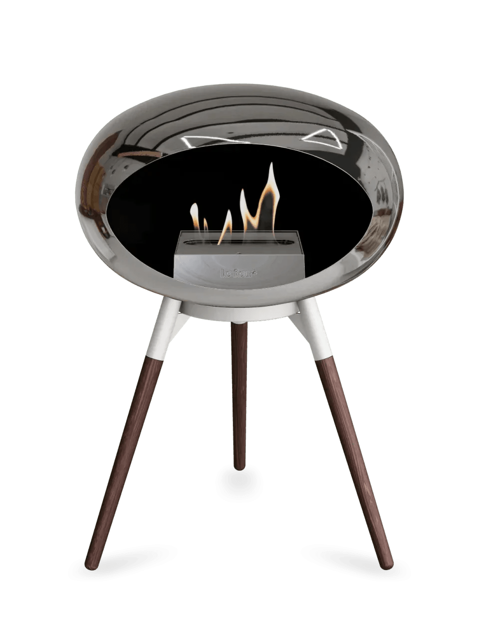 Le Feu - Dome Chromed Silver Ground Wood Low - Fireplace - Viva Alfresco