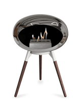 Le Feu - Dome Chromed Silver Ground Wood Low - Fireplace - Viva Alfresco