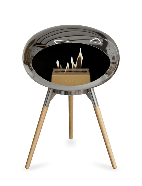 Le Feu - Dome Chromed Silver Ground Wood Low - Fireplace - Viva Alfresco