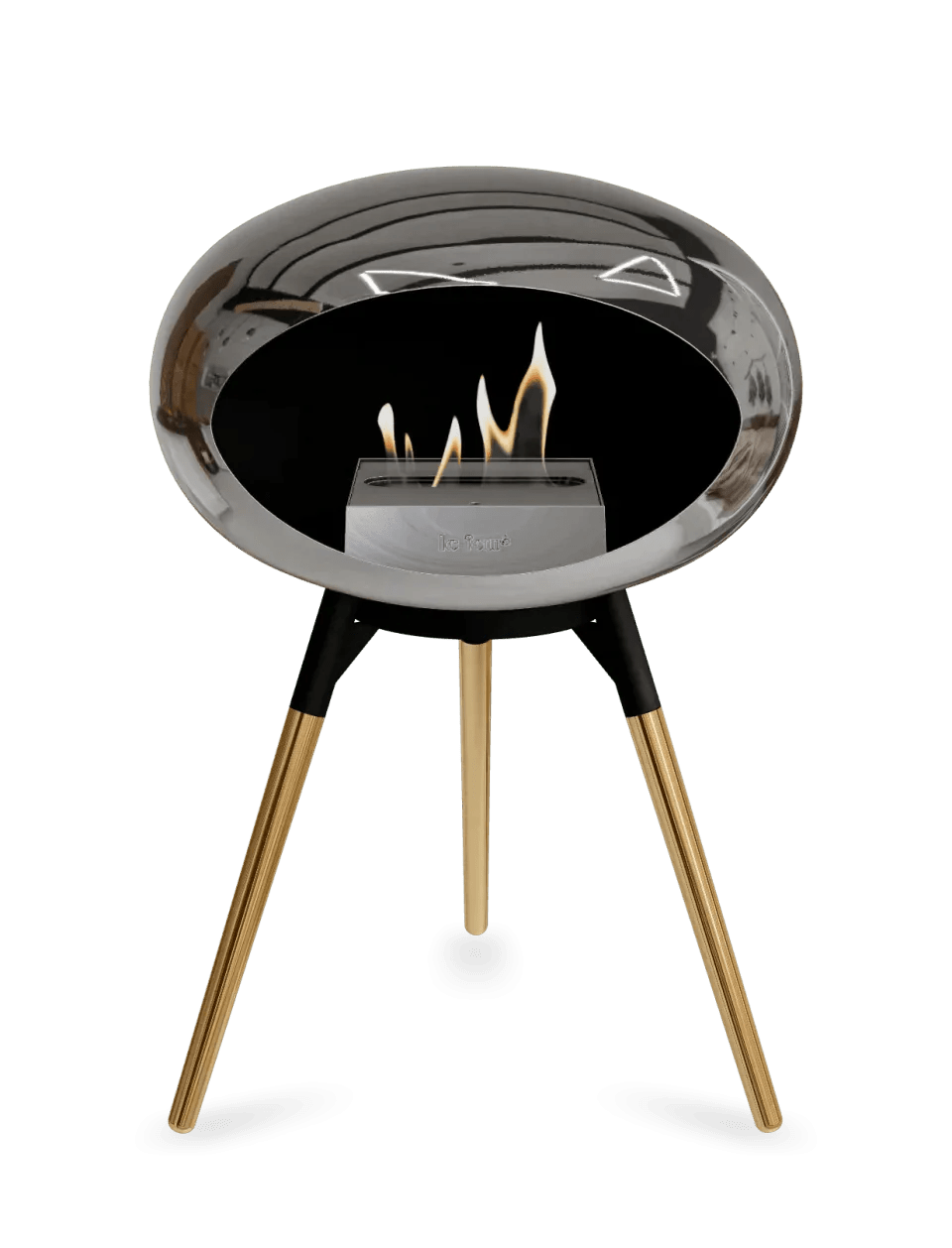 Le Feu - Dome Chromed Silver Ground Wood Low - Fireplace - Viva Alfresco