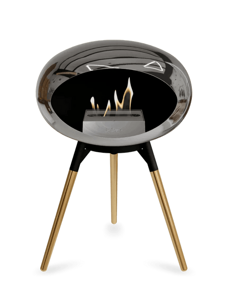 Le Feu - Dome Chromed Silver Ground Wood Low - Fireplace - Viva Alfresco