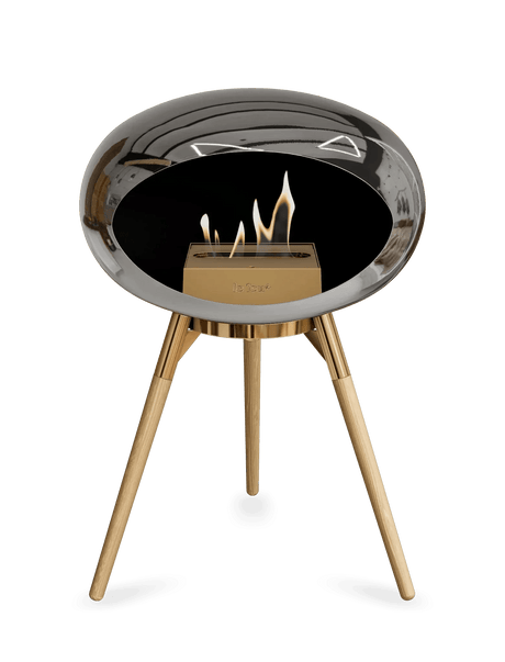 Le Feu - Dome Chromed Silver Ground Wood Low - Fireplace - Viva Alfresco