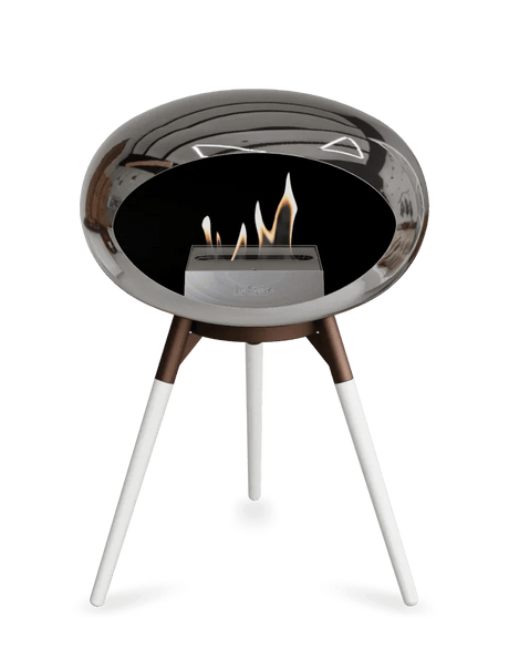 Le Feu - Dome Chromed Silver Ground Wood Low - Fireplace - Viva Alfresco