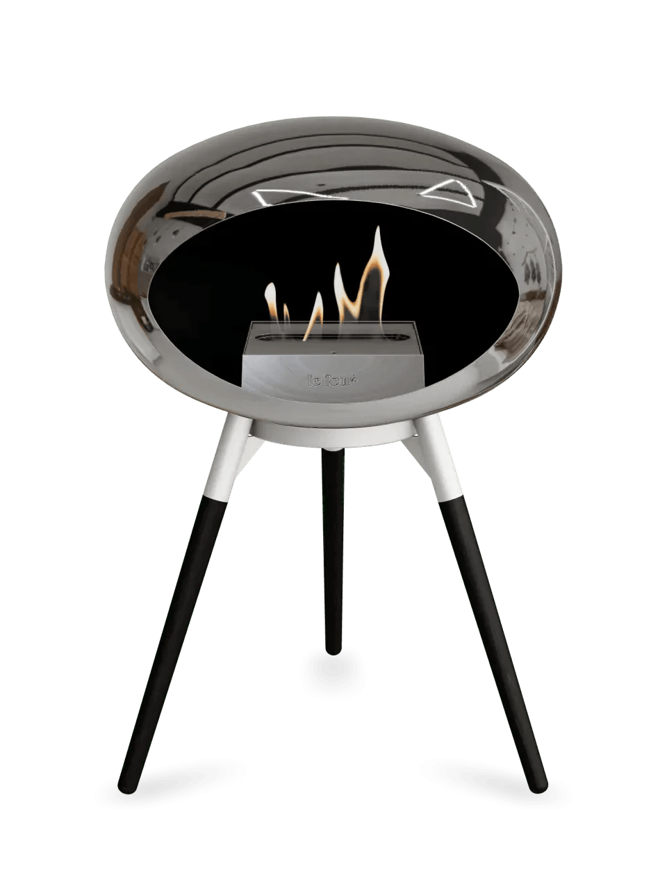 Le Feu - Dome Chromed Silver Ground Wood Low - Fireplace - Viva Alfresco