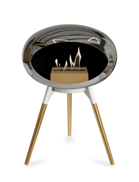 Le Feu - Dome Chromed Silver Ground Wood Low - Fireplace - Viva Alfresco