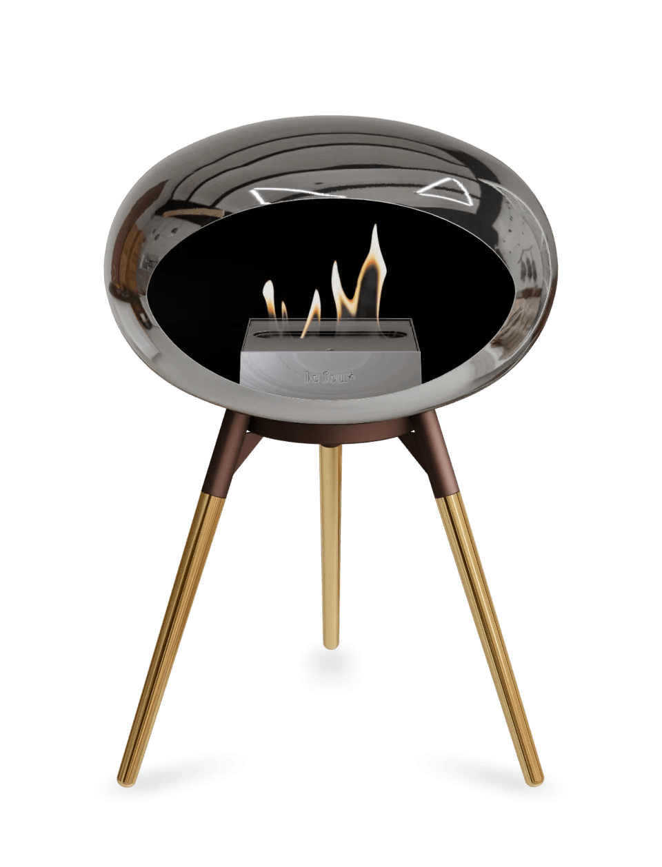 Le Feu - Dome Chromed Silver Ground Wood Low - Fireplace - Viva Alfresco