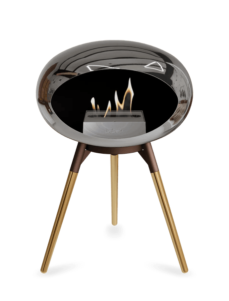 Le Feu - Dome Chromed Silver Ground Wood Low - Fireplace - Viva Alfresco