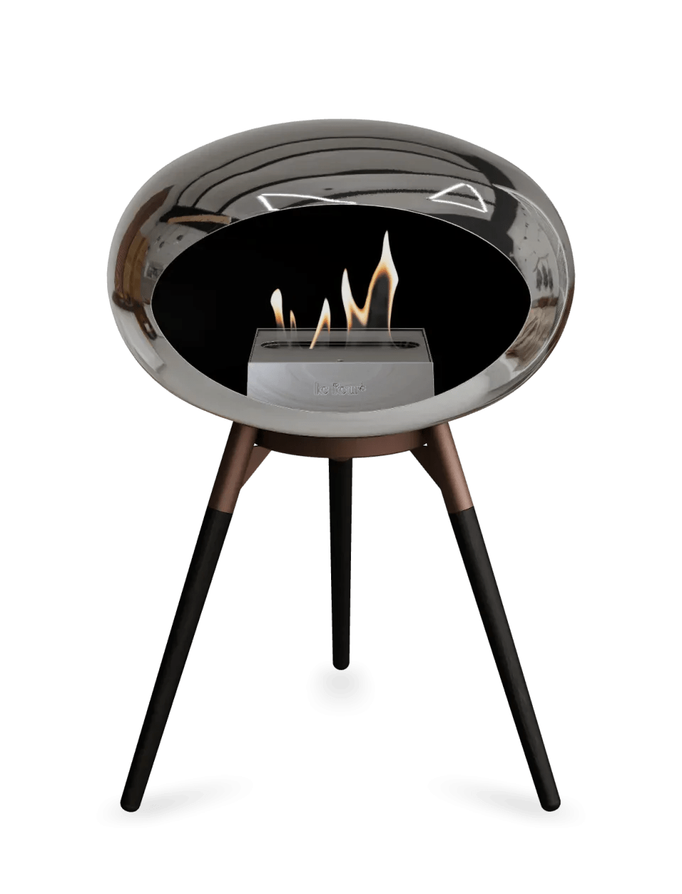 Le Feu - Dome Chromed Silver Ground Wood Low - Fireplace - Viva Alfresco