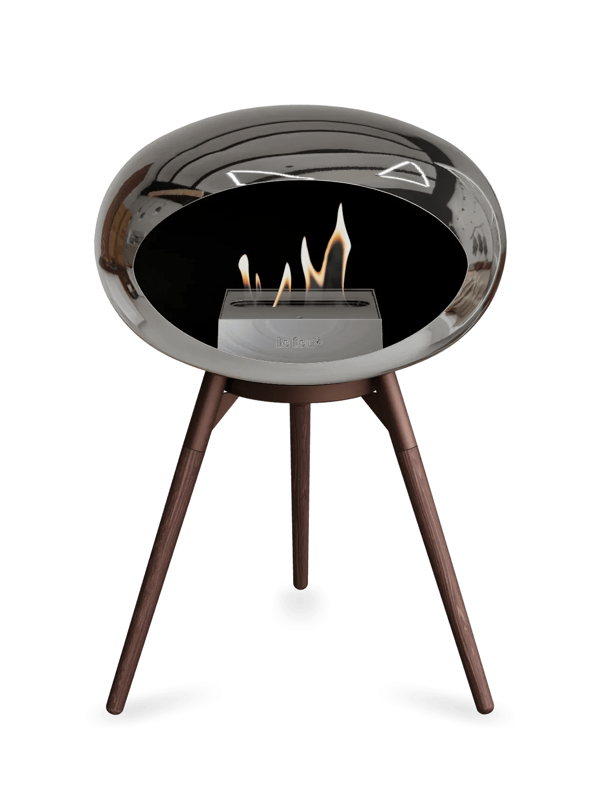 Le Feu - Dome Chromed Silver Ground Wood Low - Fireplace - Viva Alfresco