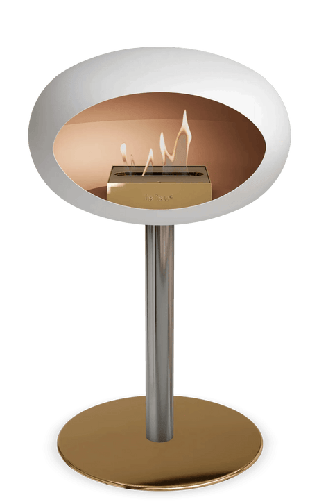 Le Feu - Dome White Ground Steel Low Pole - Fireplace - Viva Alfresco