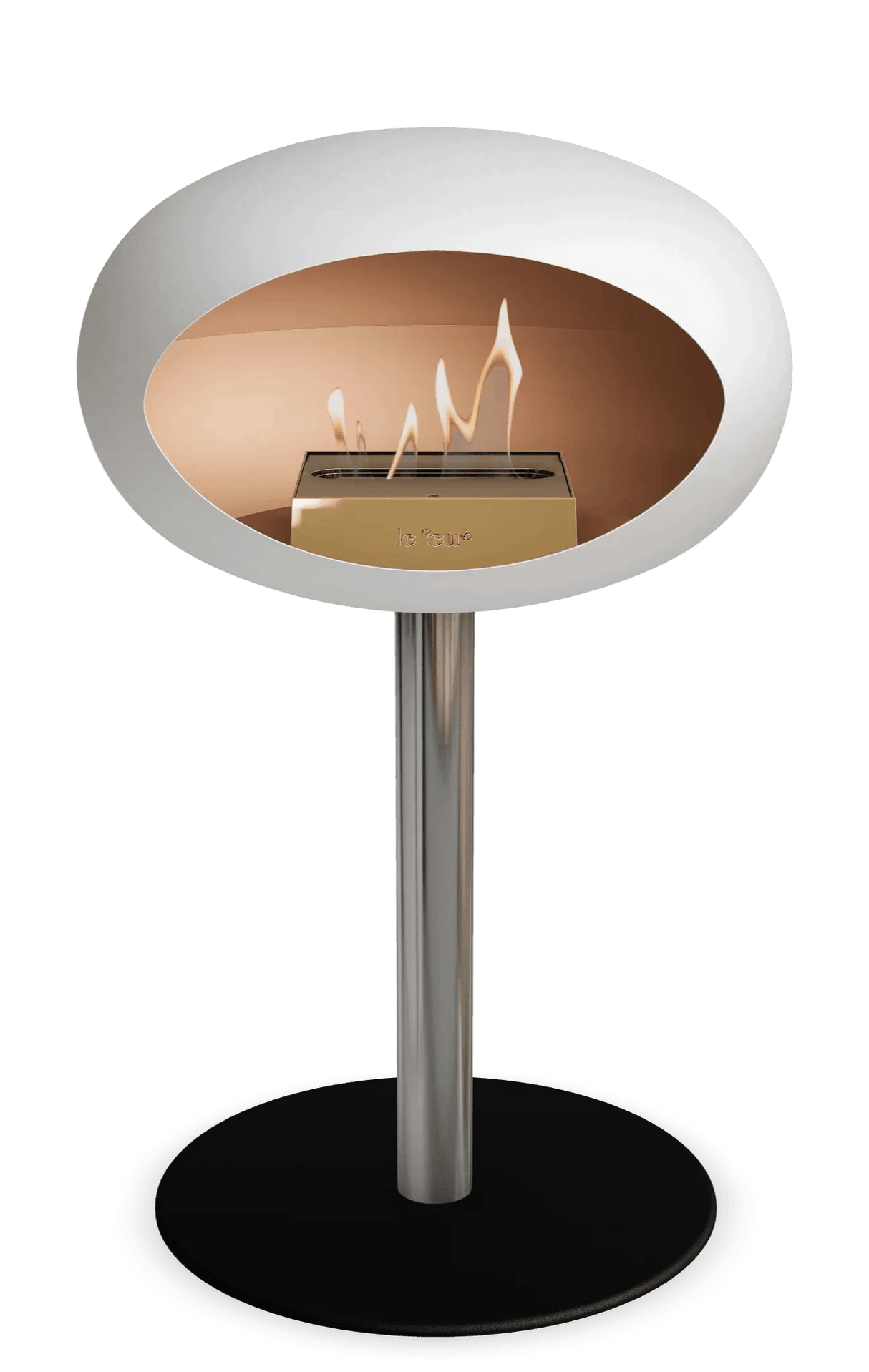 Le Feu - Dome White Ground Steel Low Pole - Fireplace - Viva Alfresco