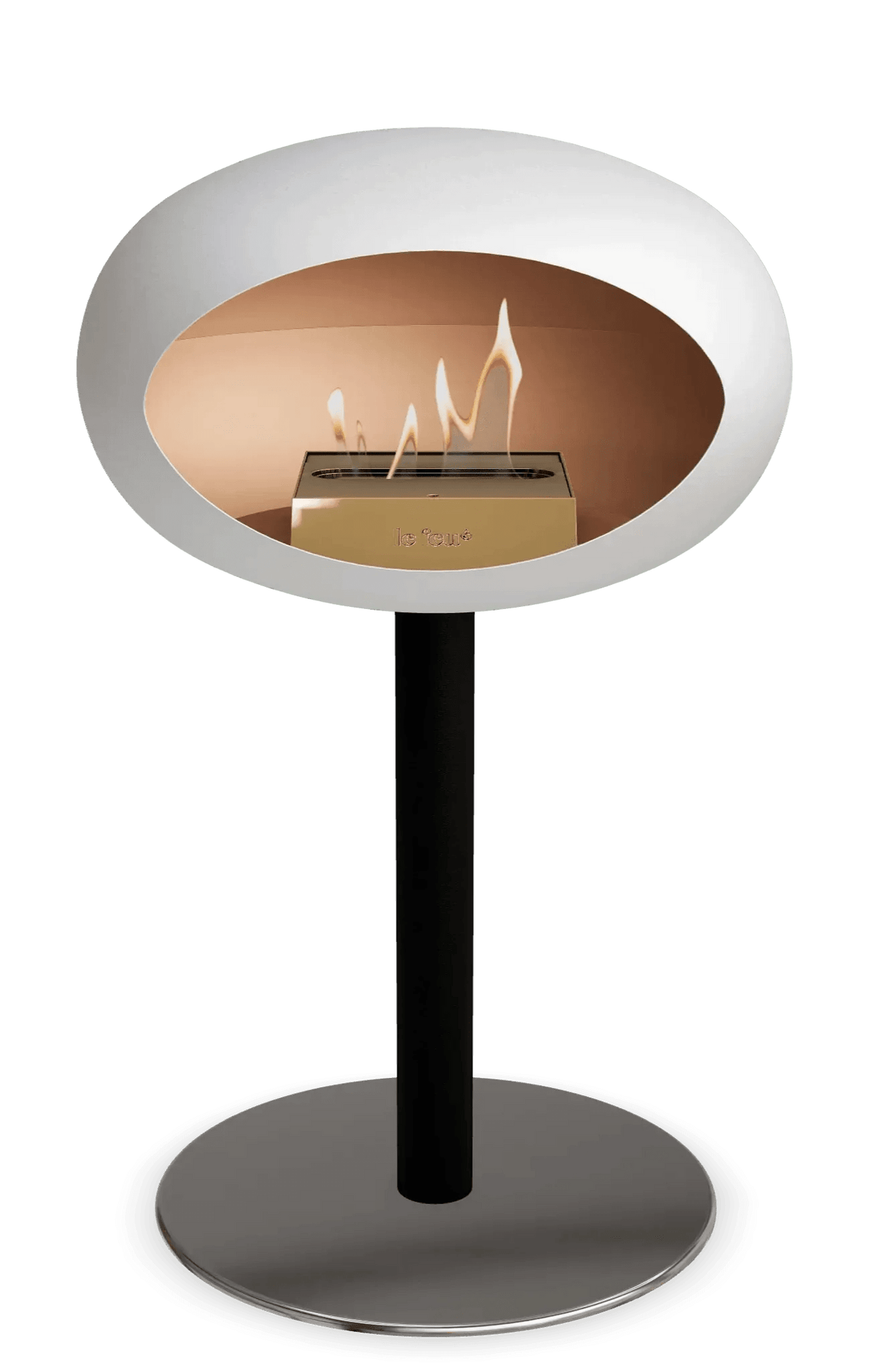 Le Feu - Dome White Ground Steel Low Pole - Fireplace - Viva Alfresco