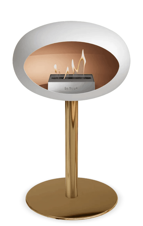 Le Feu - Dome White Ground Steel Low Pole - Fireplace - Viva Alfresco