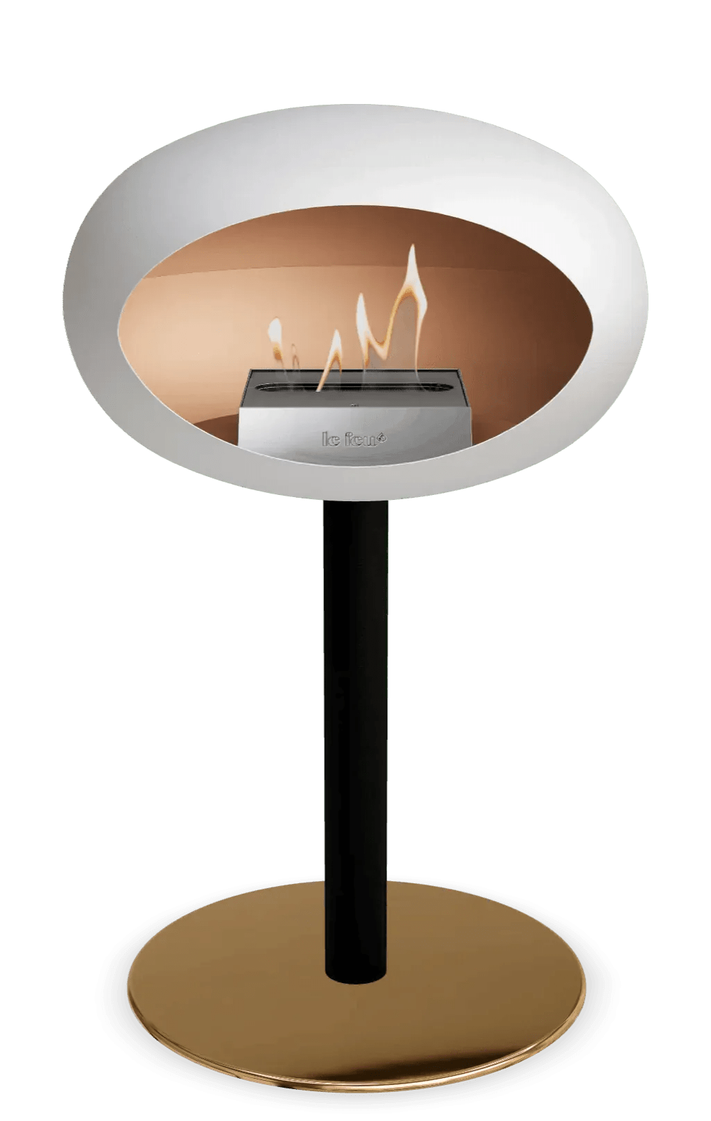 Le Feu - Dome White Ground Steel Low Pole - Fireplace - Viva Alfresco