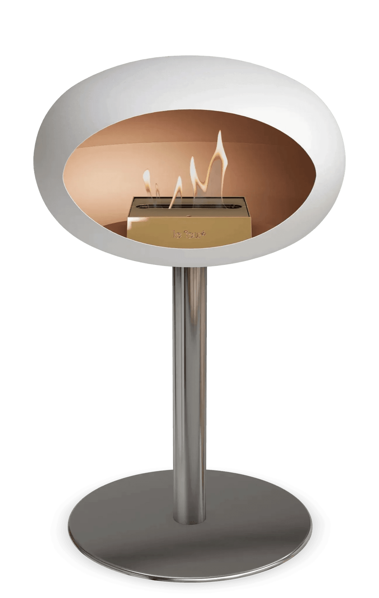 Le Feu - Dome White Ground Steel Low Pole - Fireplace - Viva Alfresco