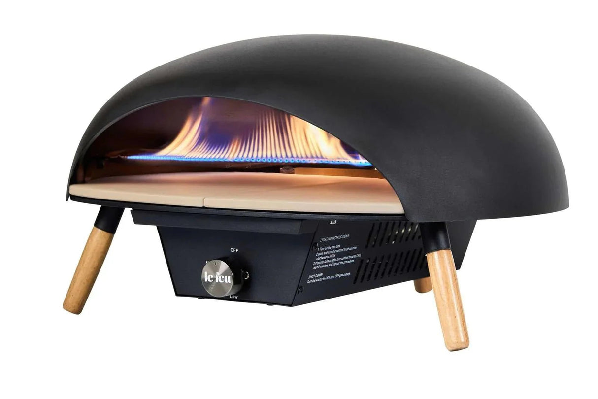 Le Feu Turtle Black Gas Powered Pizza Oven - Viva Alfresco