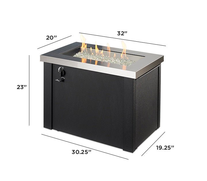 Providence Rectangular Gas Fire Pit Table - Viva Alfresco