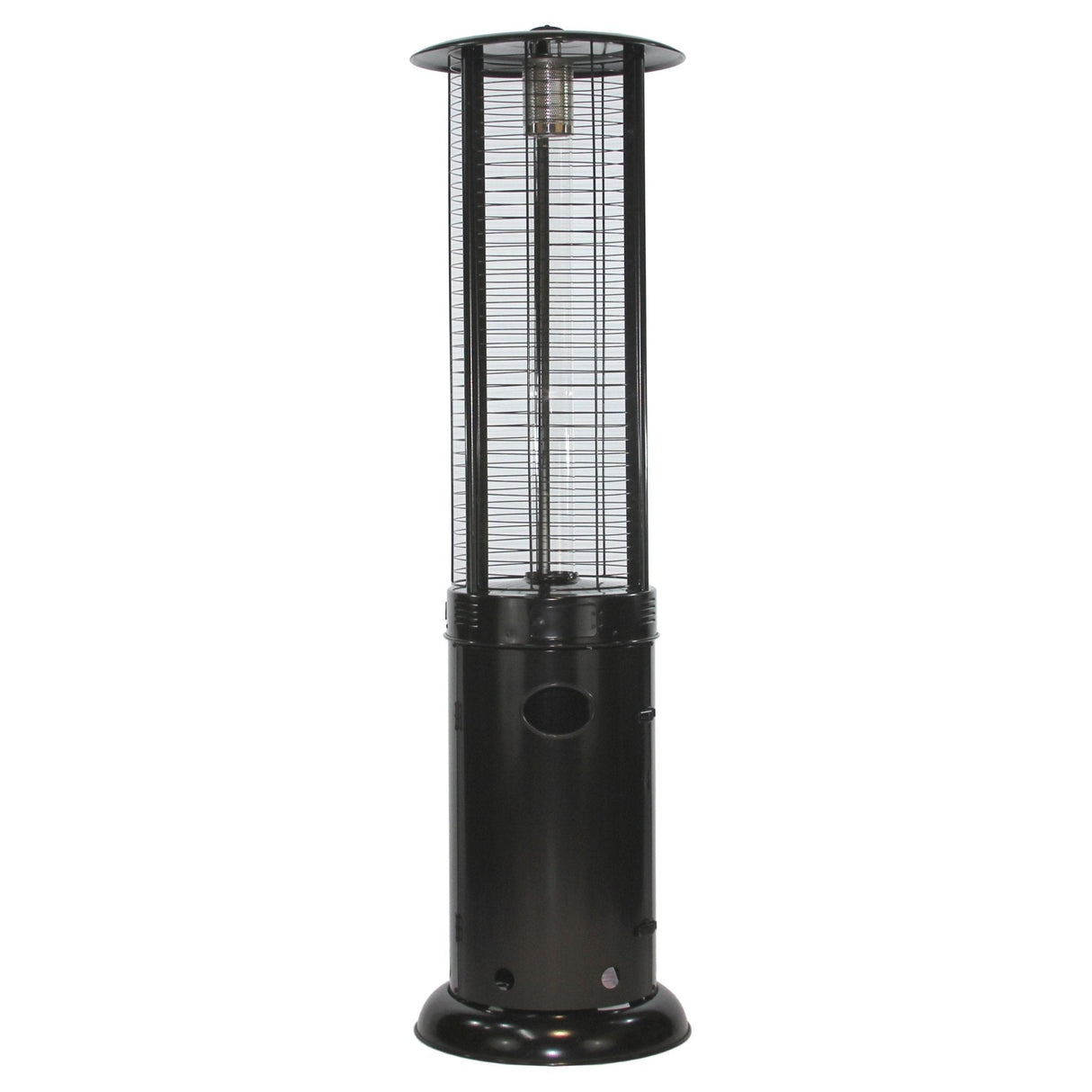 RADtec 80" Ellipse Flame Propane Patio Heater - Black with Clear Glass (41,000 BTU) - Viva Alfresco