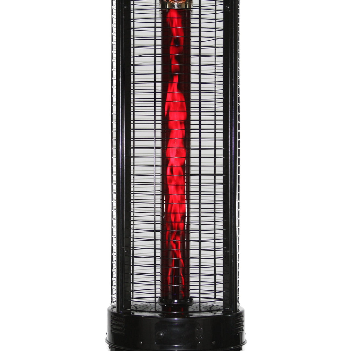 RADtec 80" Ellipse Flame Propane Patio Heater - Black with Ruby Glass (41,000 BTU) - Viva Alfresco