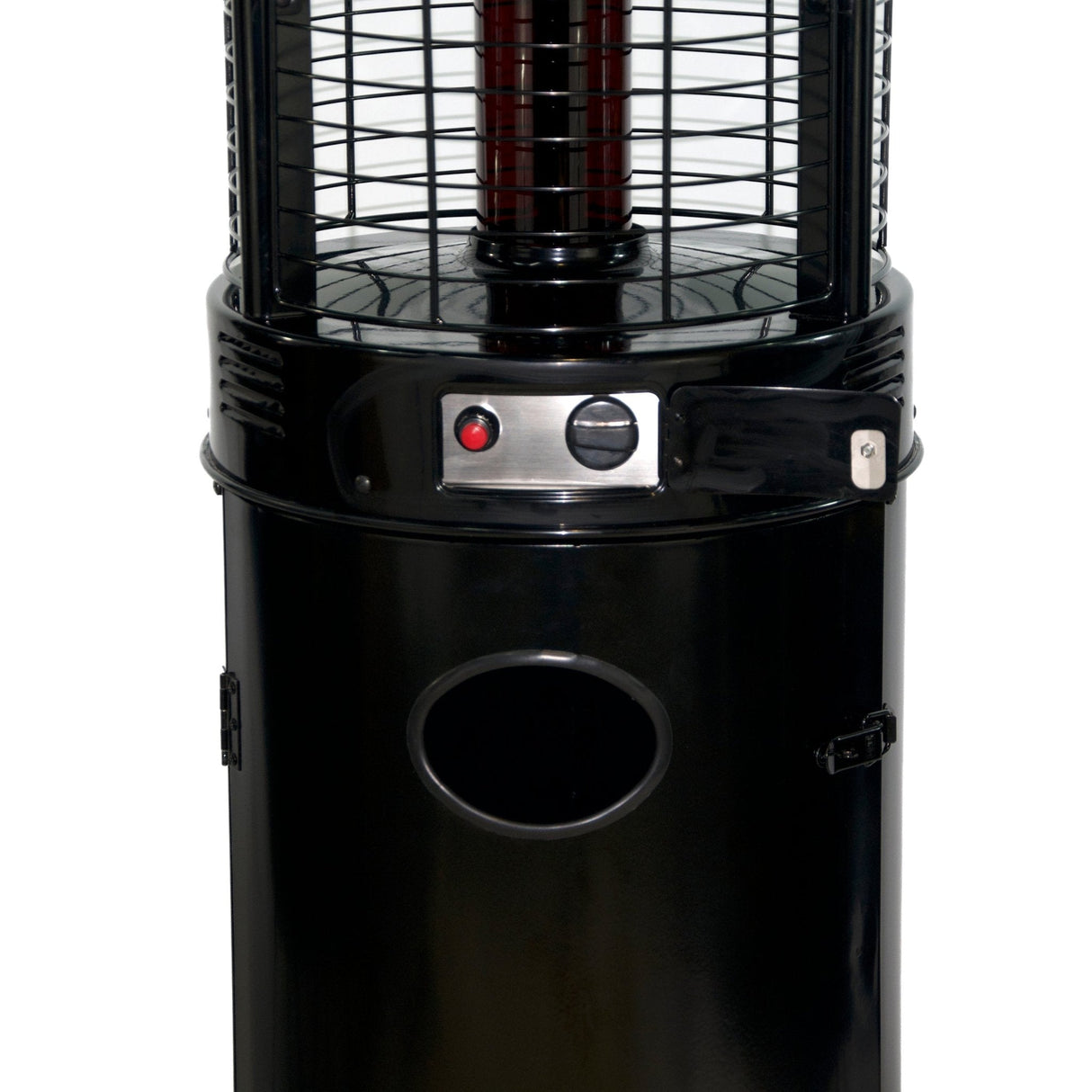 RADtec 80" Ellipse Flame Propane Patio Heater - Black with Ruby Glass (41,000 BTU) - Viva Alfresco