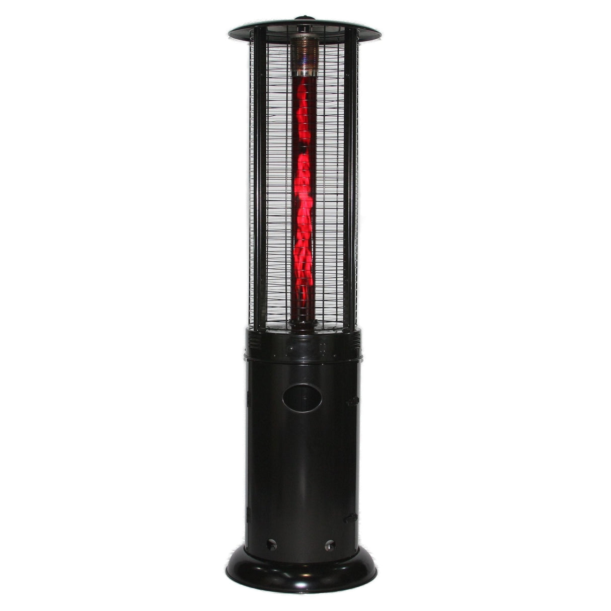 RADtec 80" Ellipse Flame Propane Patio Heater - Black with Ruby Glass (41,000 BTU) - Viva Alfresco