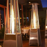 RADtec 89" Tower Flame Propane Patio Heater - Black & Grey Wicker (41,000 BTU) - Viva Alfresco