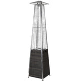 RADtec 89" Tower Flame Propane Patio Heater - Black & Grey Wicker (41,000 BTU) - Viva Alfresco