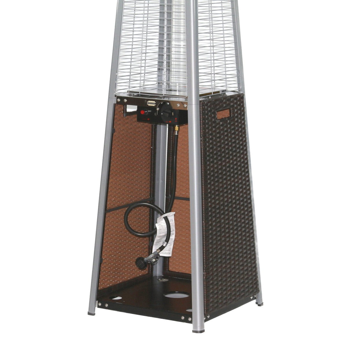 RADtec 89" Tower Flame Propane Patio Heater - Dark Brown Wicker (41,000 BTU) - Viva Alfresco