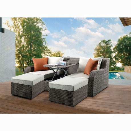 Salena Patio Sofa W/2 Pillows & 2 Ottomans - Viva Alfresco