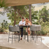 Skyline Design Boston Square Pub Table with Glass - Viva Alfresco