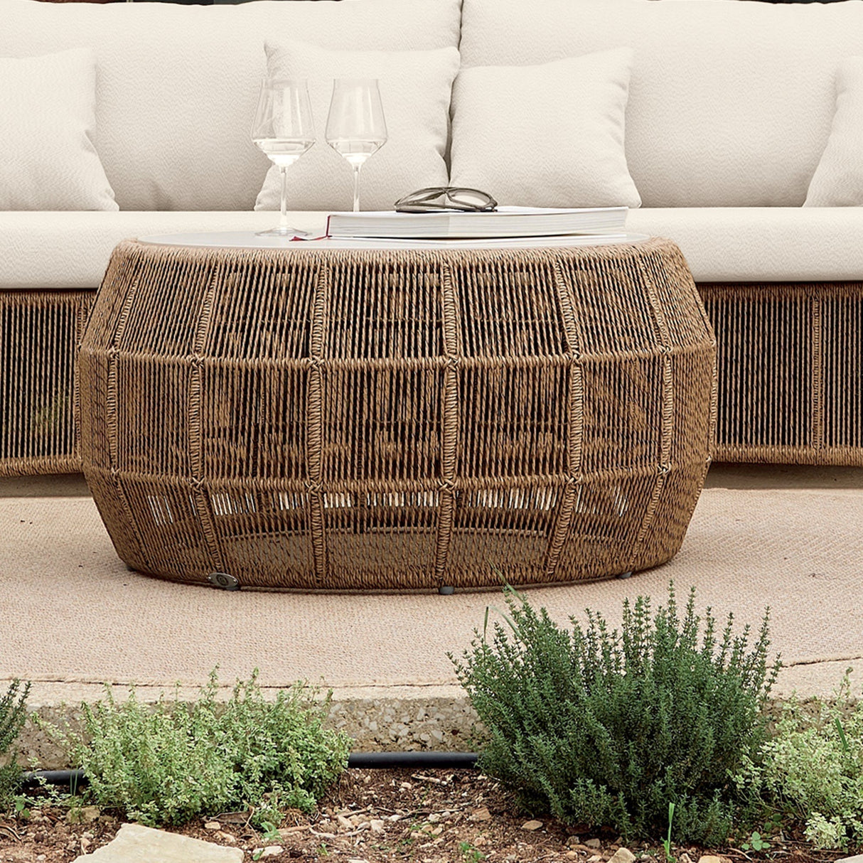 Skyline Design Calixto Coffee Table with Glass - Viva Alfresco