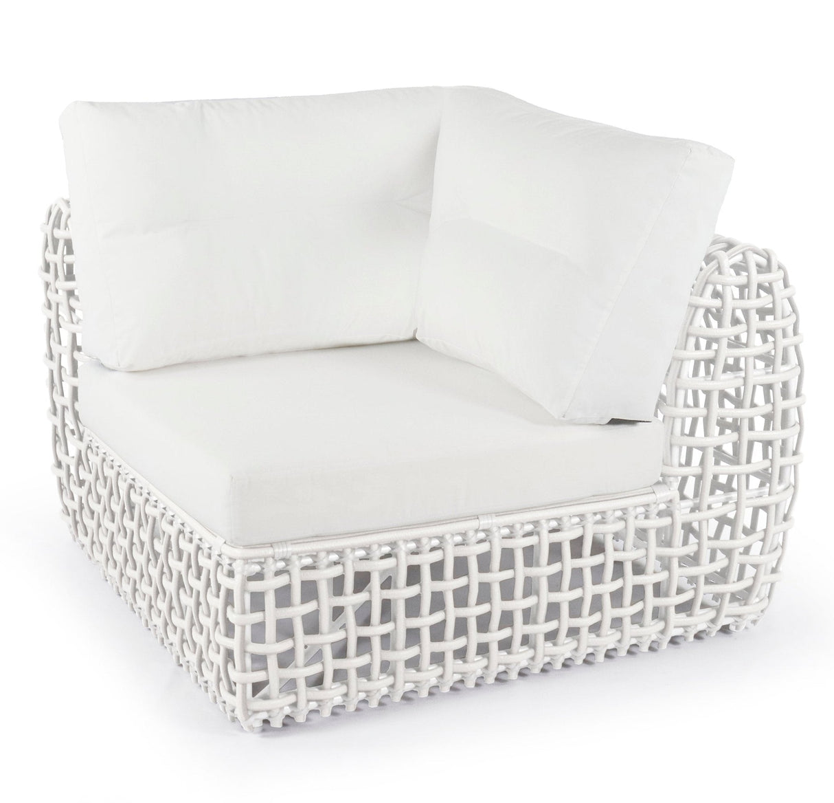 Skyline Design White Mushroom Dynasty Corner with Sunbrella Cushion - Viva Alfresco