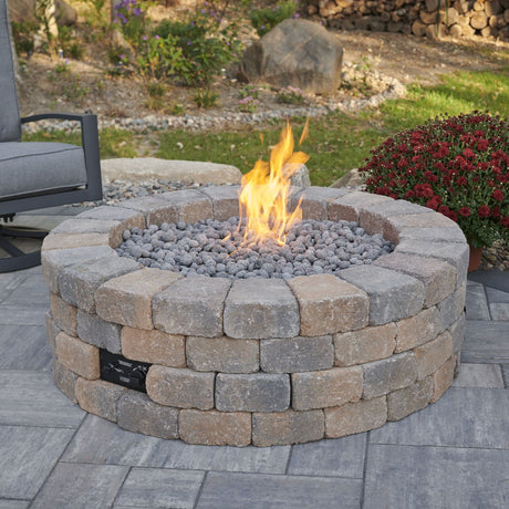 The Outdoor GreatRoom Company Bronson Block Gas Fire Pit Kit - Viva Alfresco