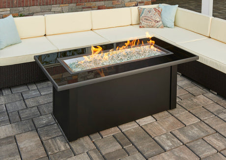 The Outdoor GreatRoom Company Monte Carlo Linear Gas Fire Pit Table - Viva Alfresco