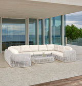 White Mushroom Dynasty Center with Sunbrella Cushion - Viva Alfresco